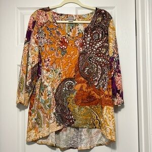 Chico’s to size 2 gorgeous orange print $14